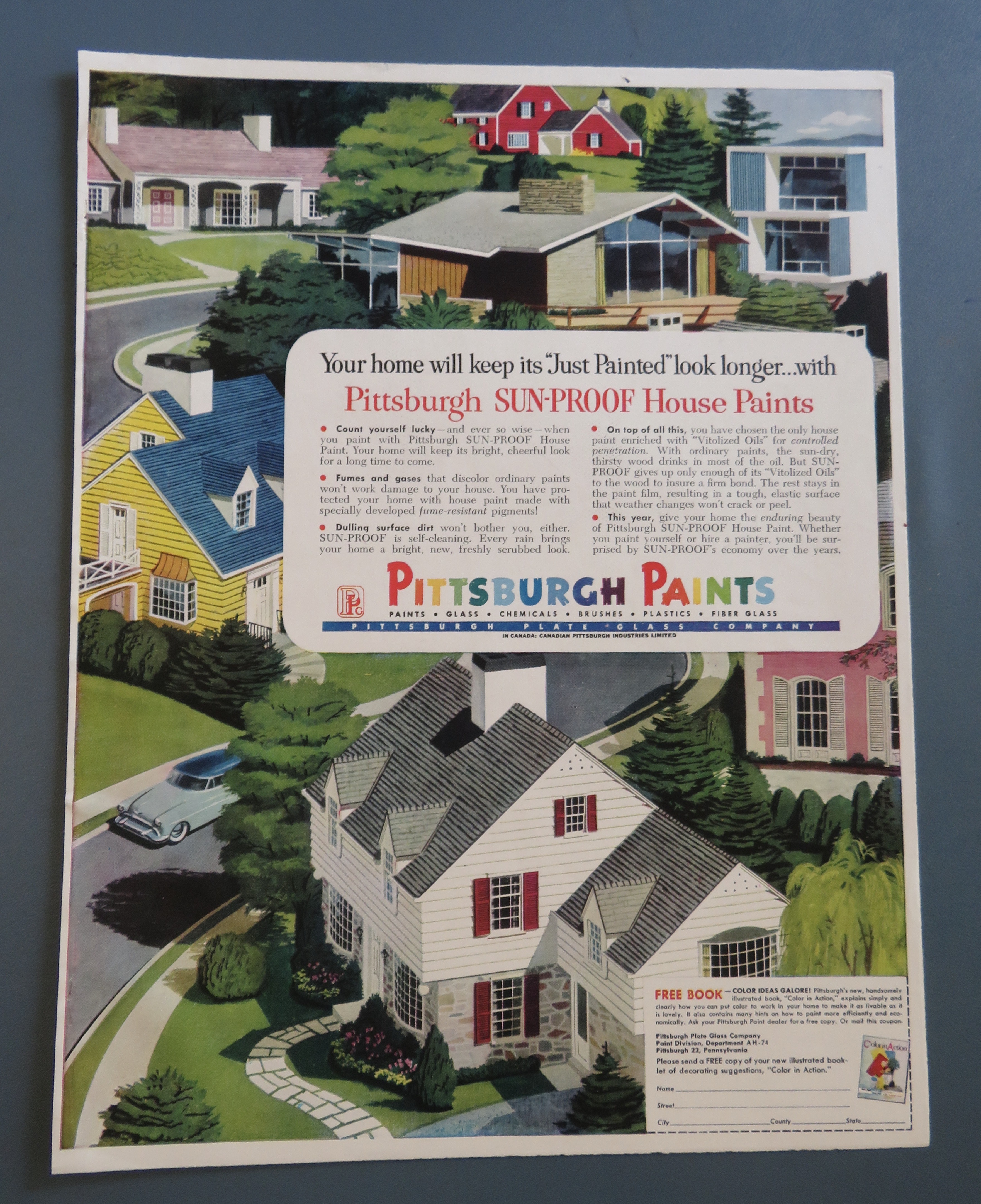 1954 Pittsburgh Paints with Sun Proof House Paints