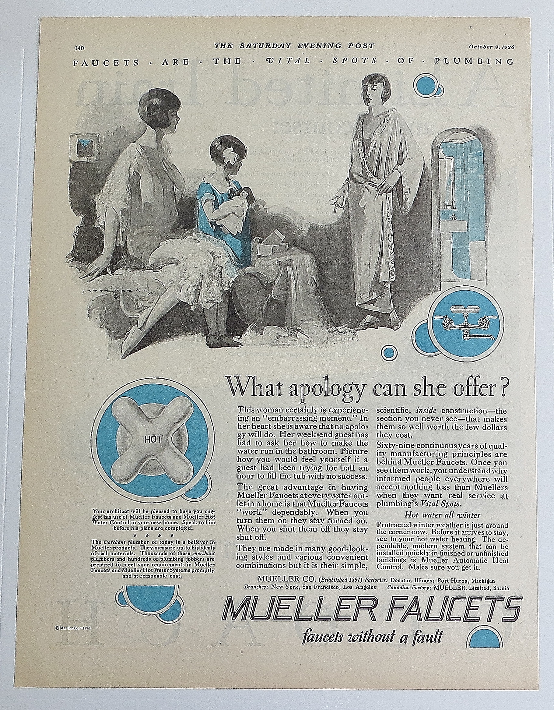 1926 Mueller Faucets With Women Talking
