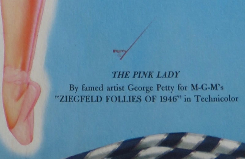 Original 1940's The Pink Lady Pin Up Wearing A Pink Outfit & A Pink Headdress By George Petty