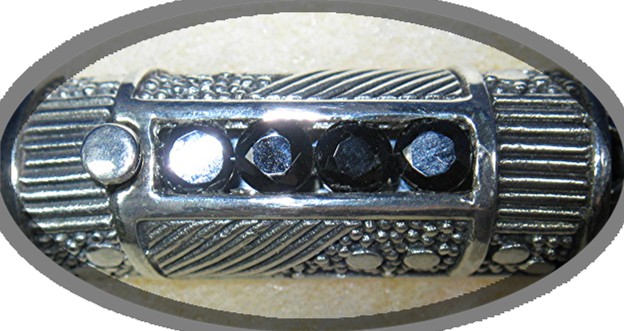 Natural Black Zircon Bracelet Sterling Silver Peggy V