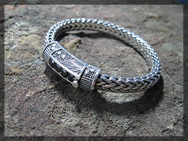 Natural Black Zircon Bracelet Sterling Silver Peggy V