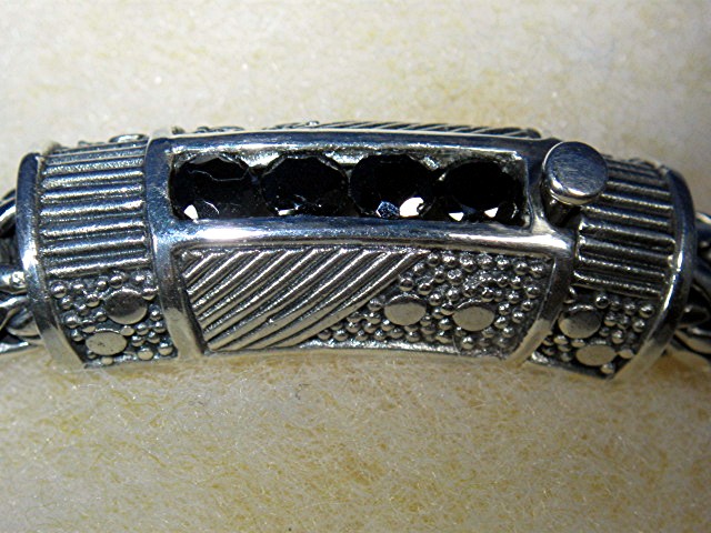 Natural Black Zircon Bracelet Sterling Silver Peggy V