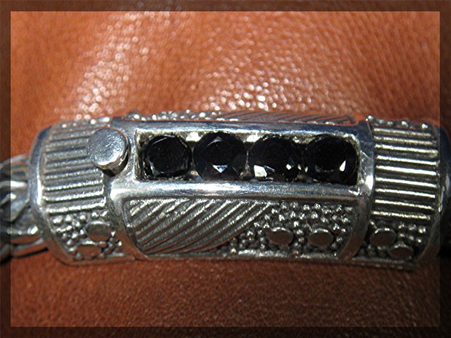 Natural Black Zircon Bracelet Sterling Silver Peggy V