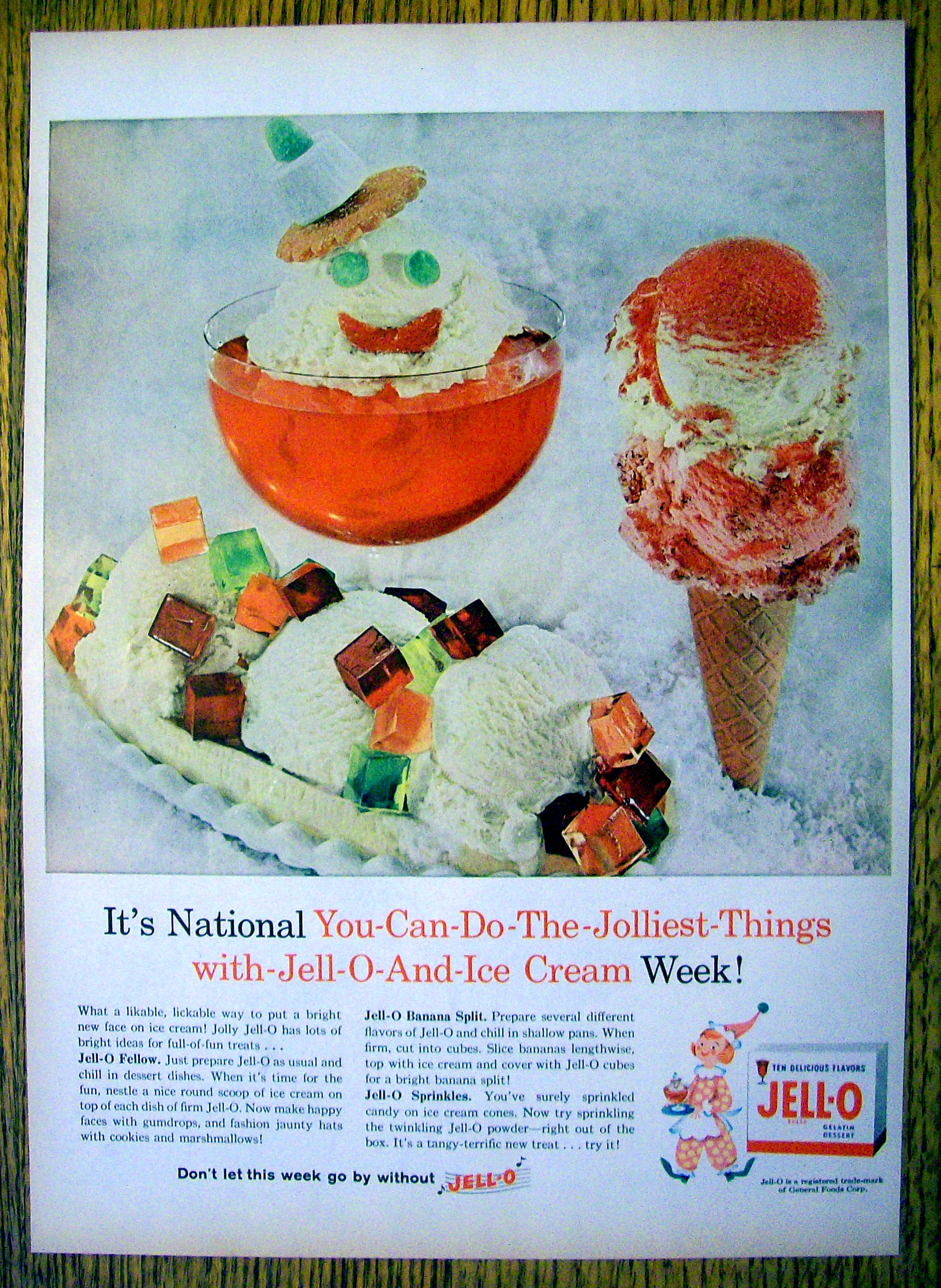 1959 Jell-O with Ice Cream, Banana Split & More