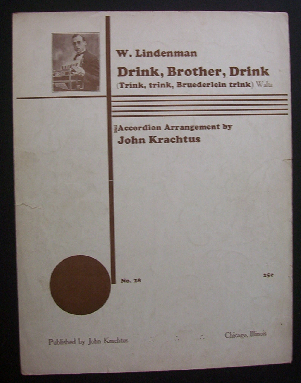 Sheet Music For 1934 Drink, Brother, Drink Waltz