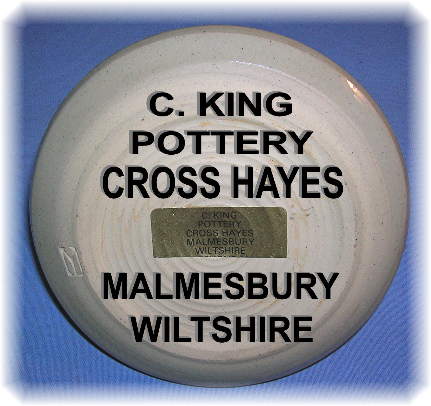 English C King Wiltshire Blue Grey Pottery Egg Cup