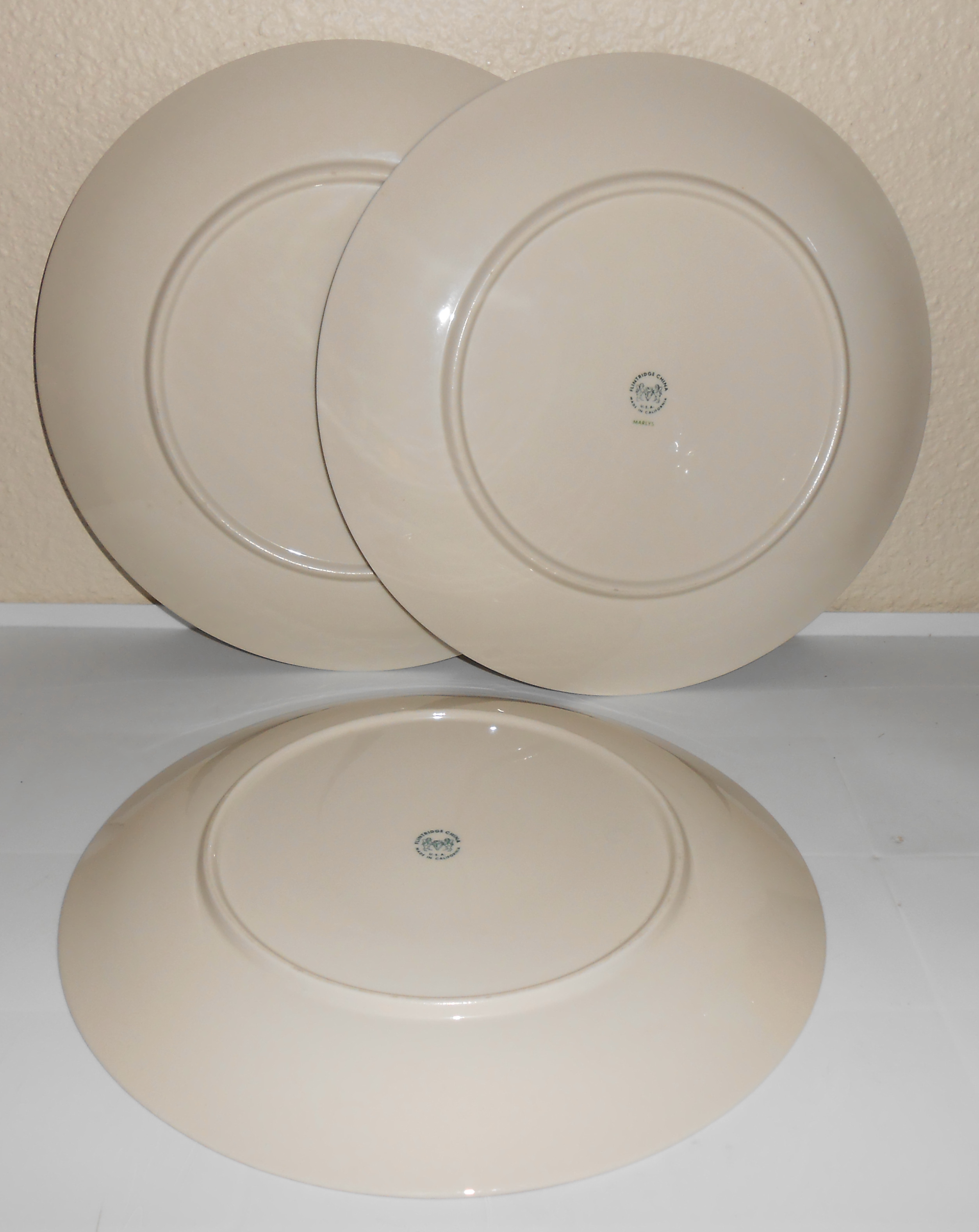 Flintridge China Marlys Set/3 Dinner Plates!