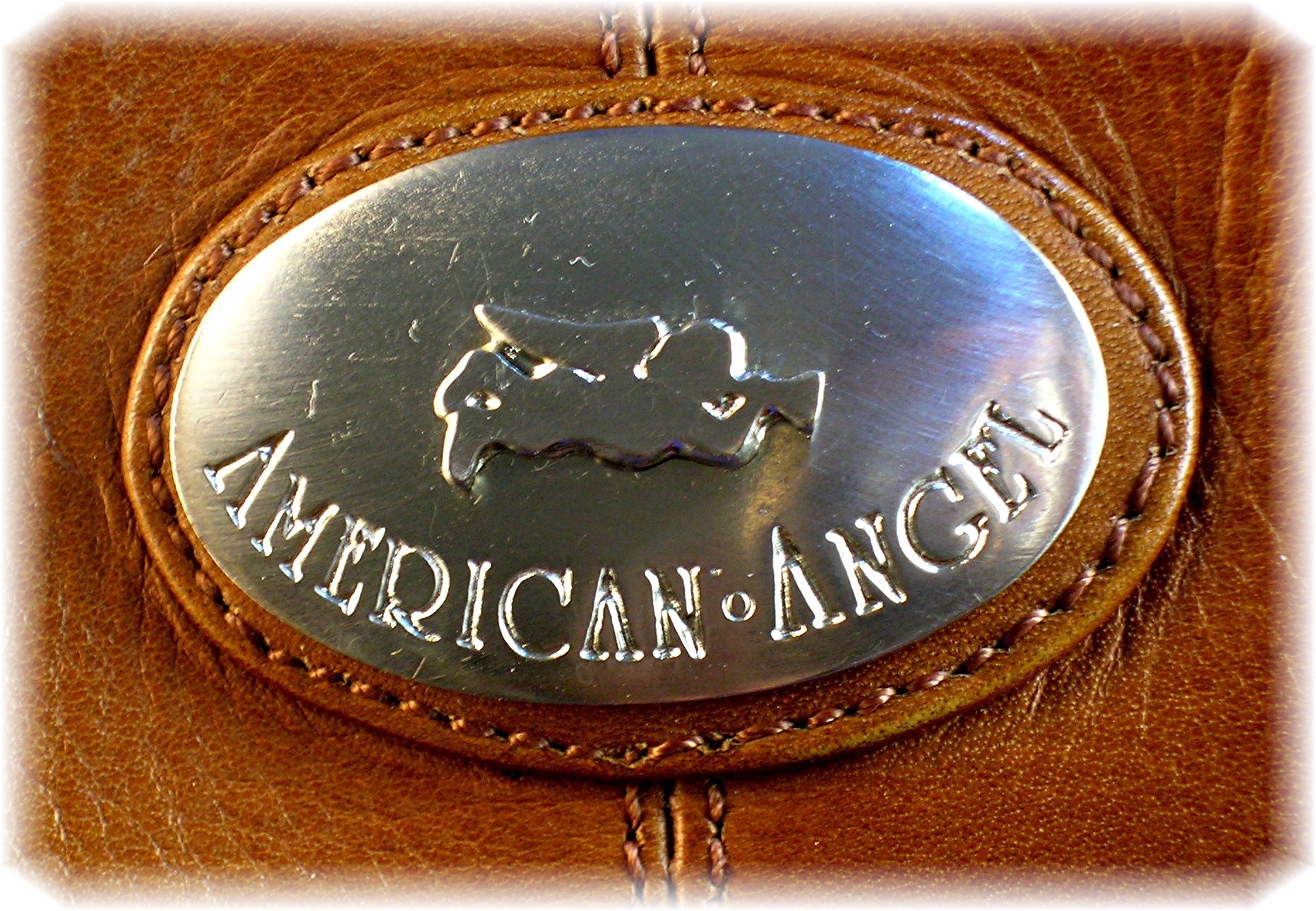 Vintage American Angel Leather Handbag Purse