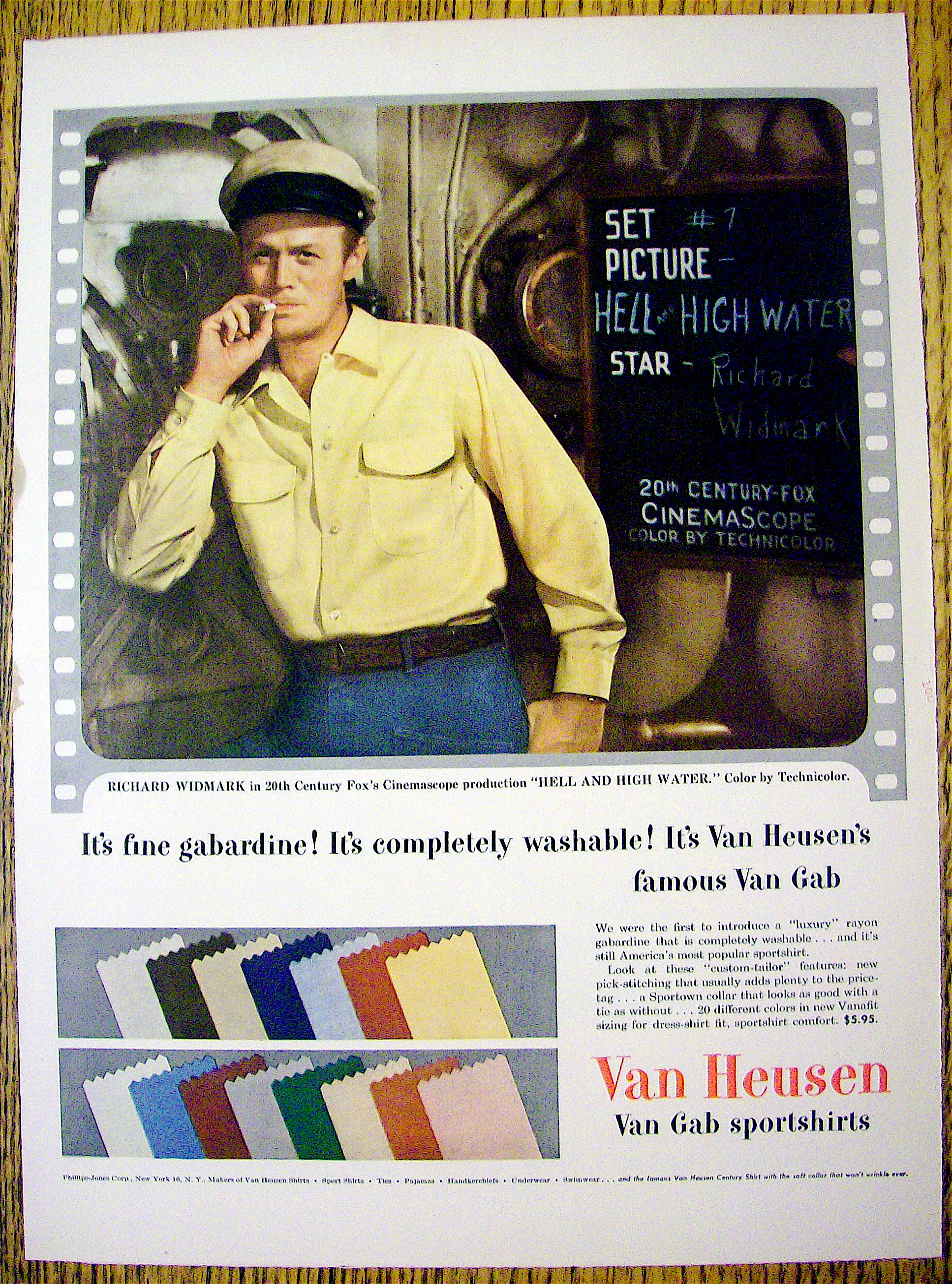 1954 Van Heusen Sport Shirts with Richard Widmark