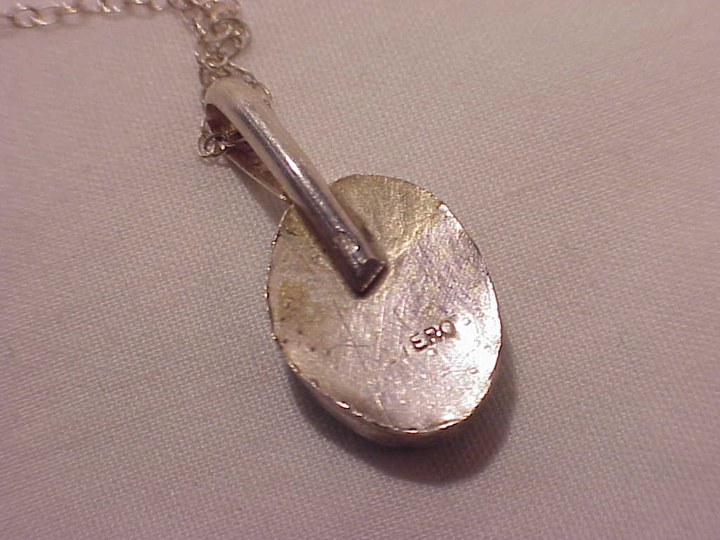 Native American Otero Sterling Silver Turquoise Pendant Necklace
