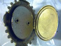 Antique Salmon Coral Glass  Ornate  Cameo Locket