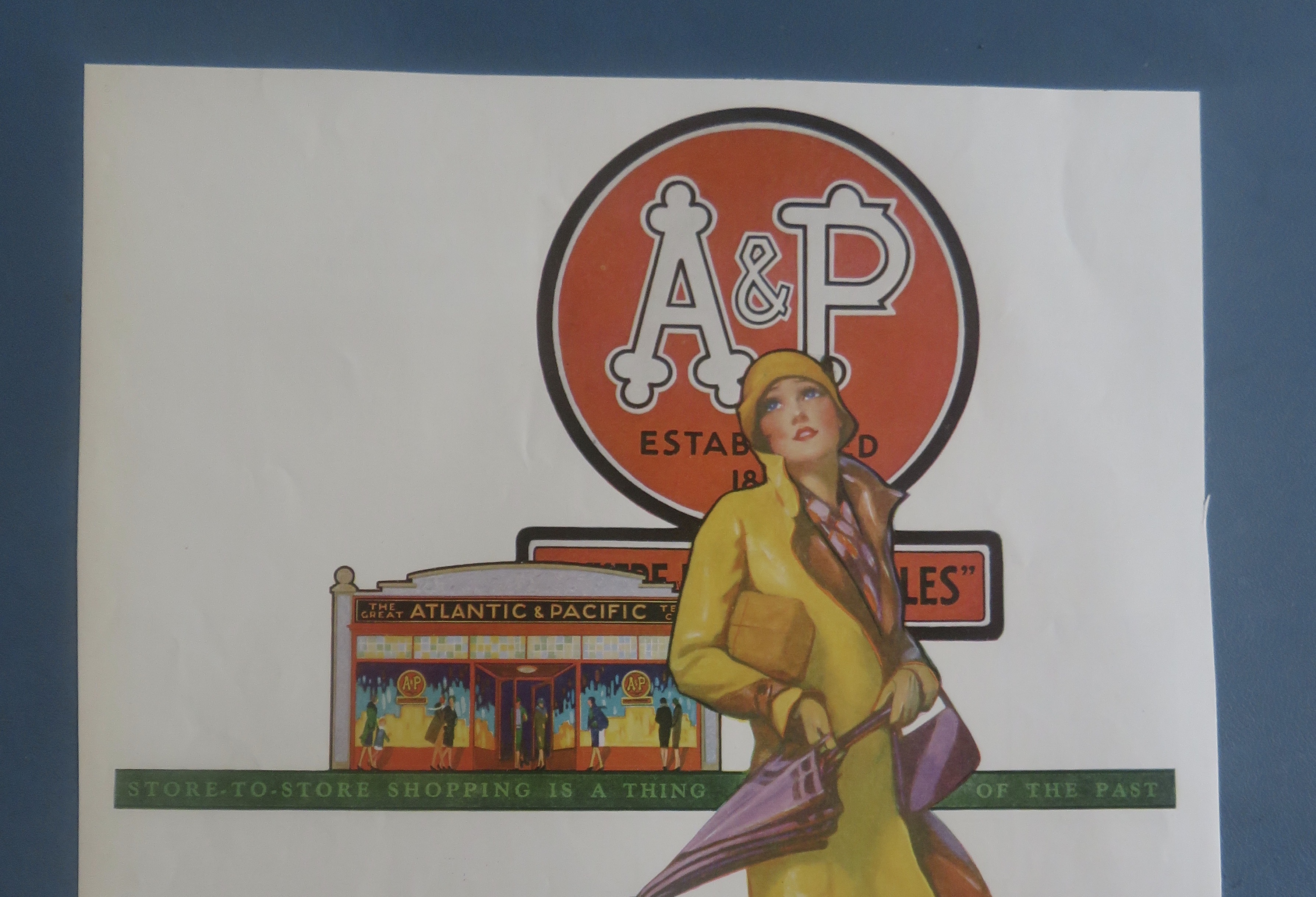 1929 Atlantic & Pacific Tea (A & P) with Woman Standing