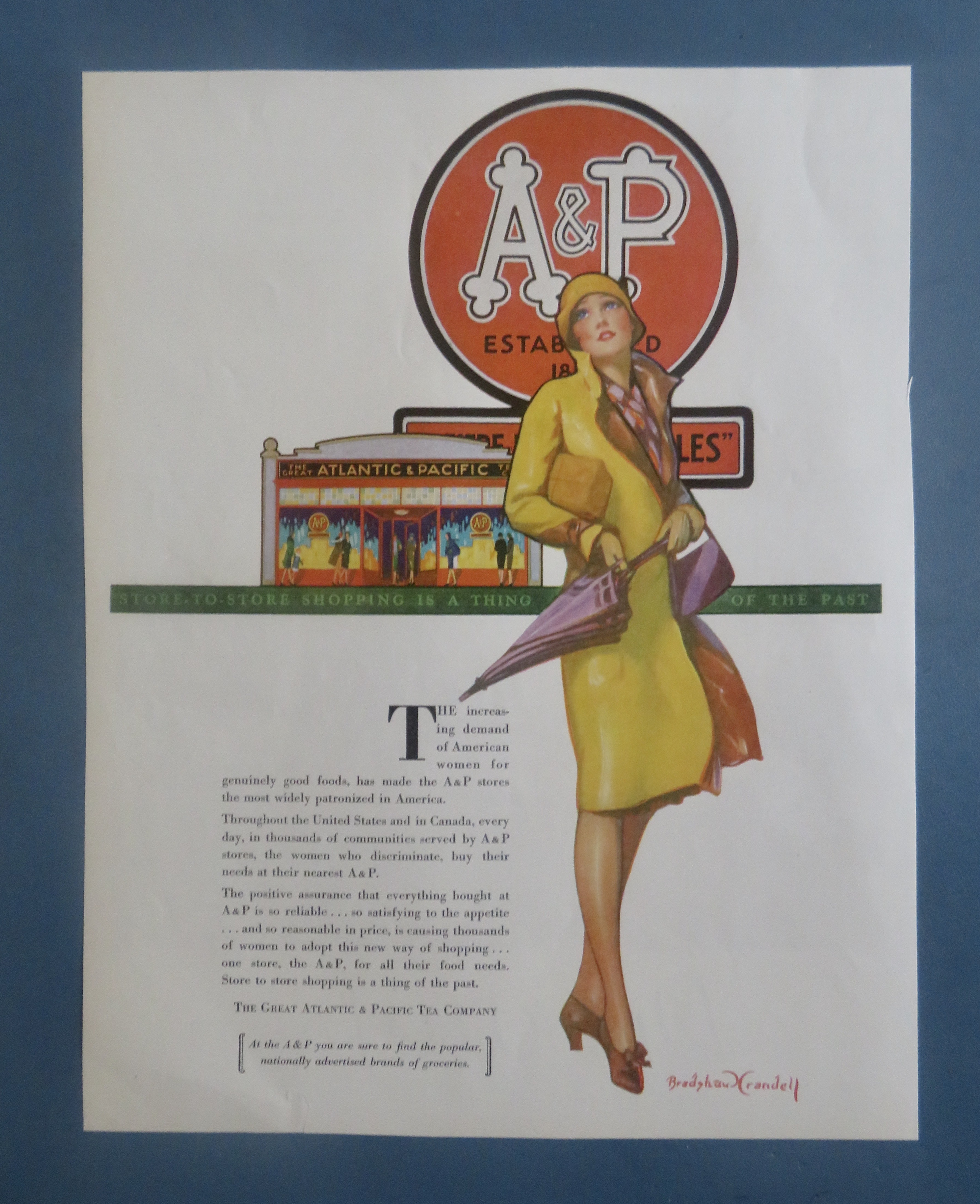 1929 Atlantic & Pacific Tea (A & P) with Woman Standing