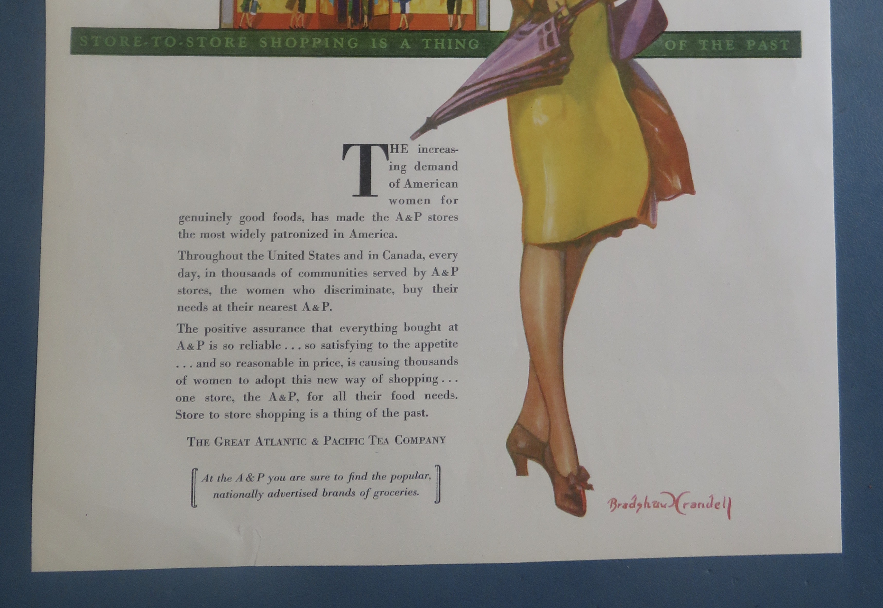 1929 Atlantic & Pacific Tea (A & P) with Woman Standing