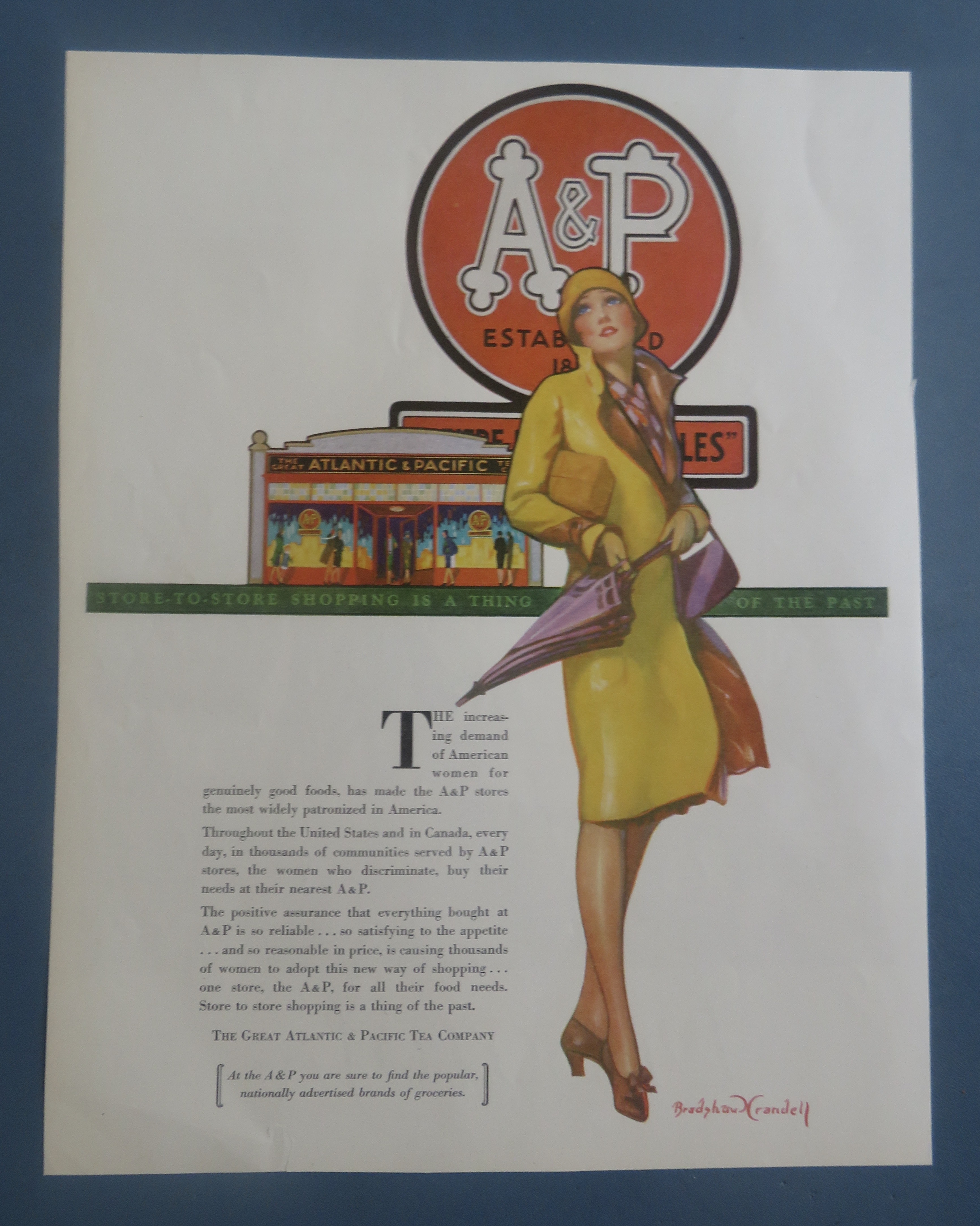 1929 Atlantic & Pacific Tea (A & P) with Woman Standing