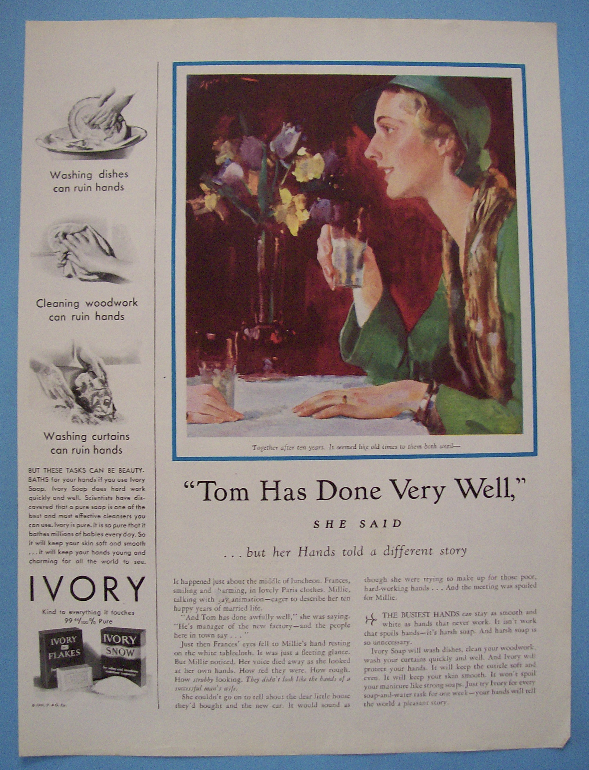 1932 Ivory Soap with a Woman Holding a Glass of Water