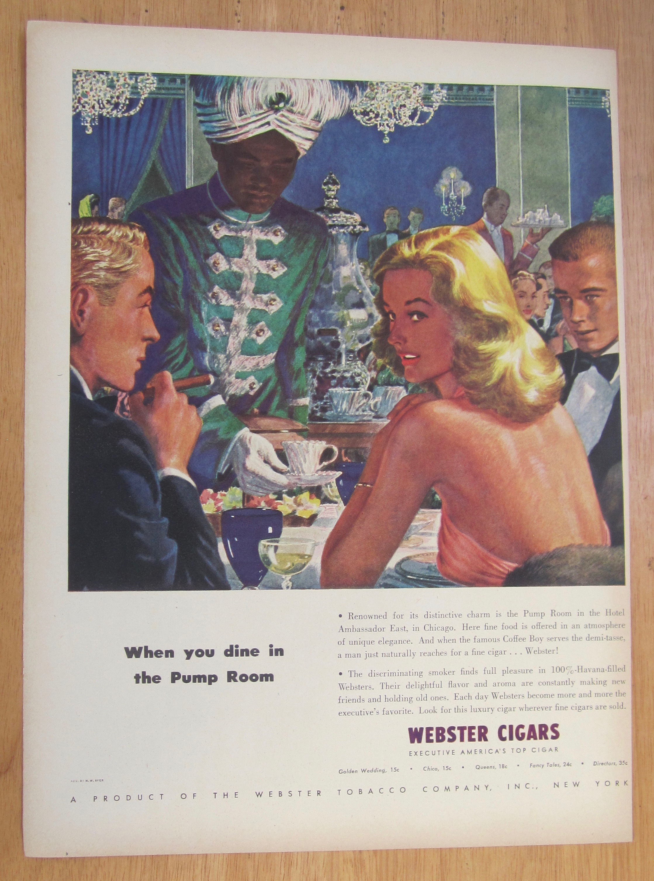 1946 Webster Cigars with The Pump Room
