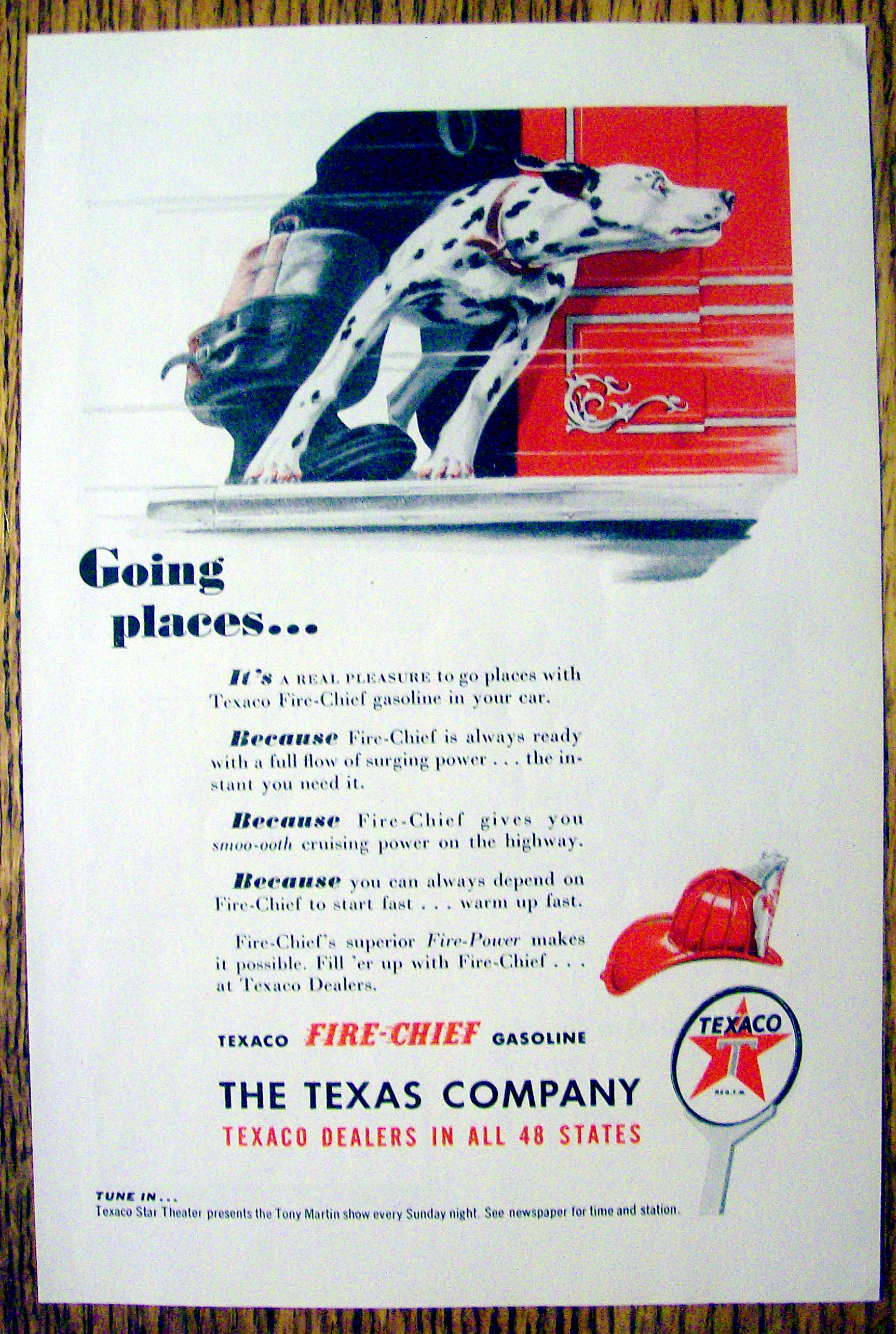1947 Texaco Fire Chief Gasoline w/ a Dalmatian on Truck