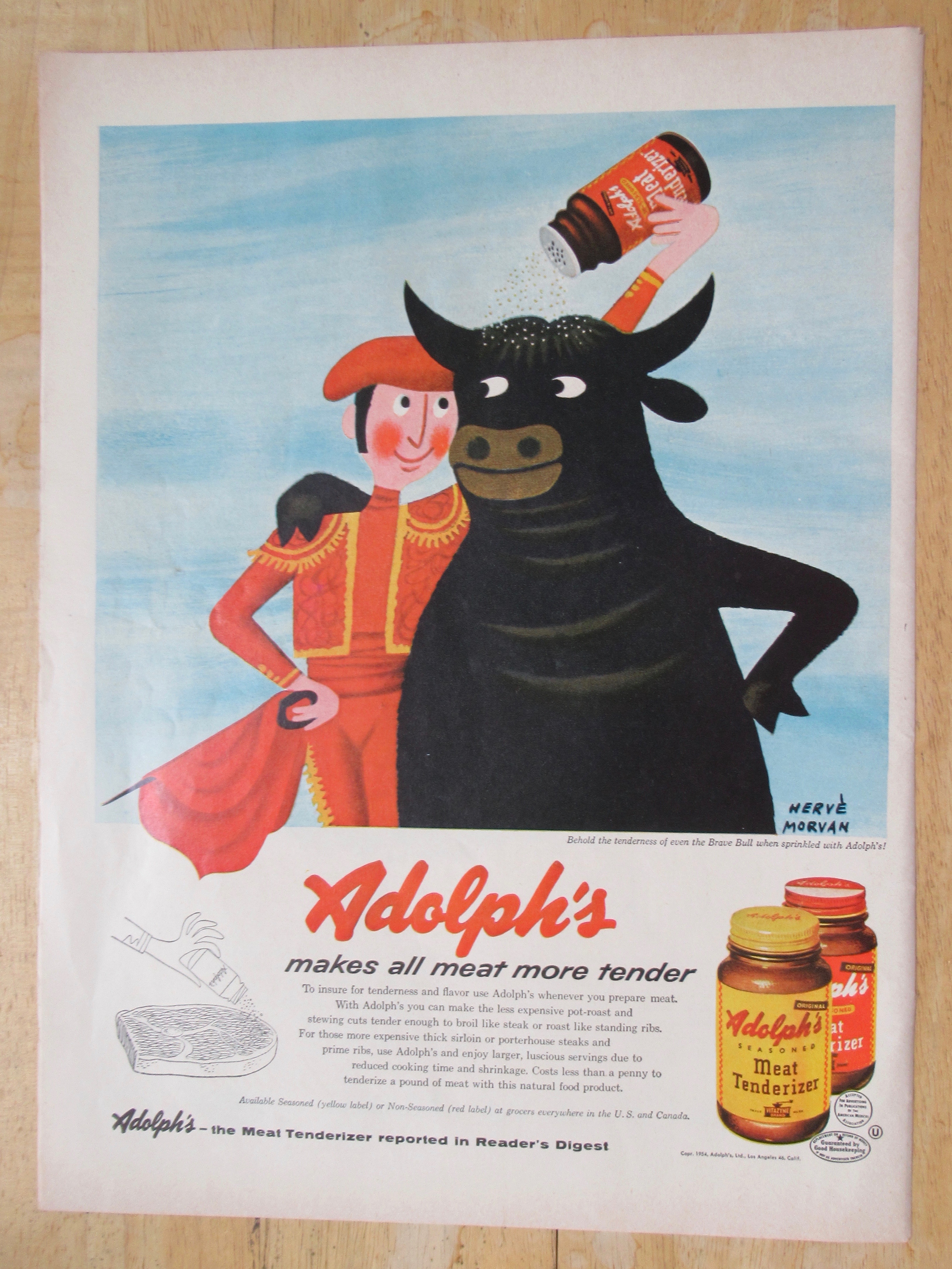 1954 Adolph's Meat Tenderizer with Matador & His Bull