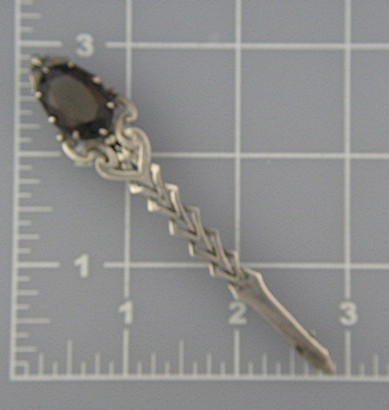 Sterling Silver Smoky topaz Scottish Dirk Brooch