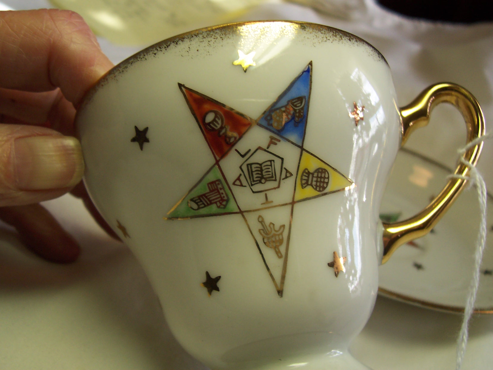 Eastern Star Cup and Saucer Set Norcrest