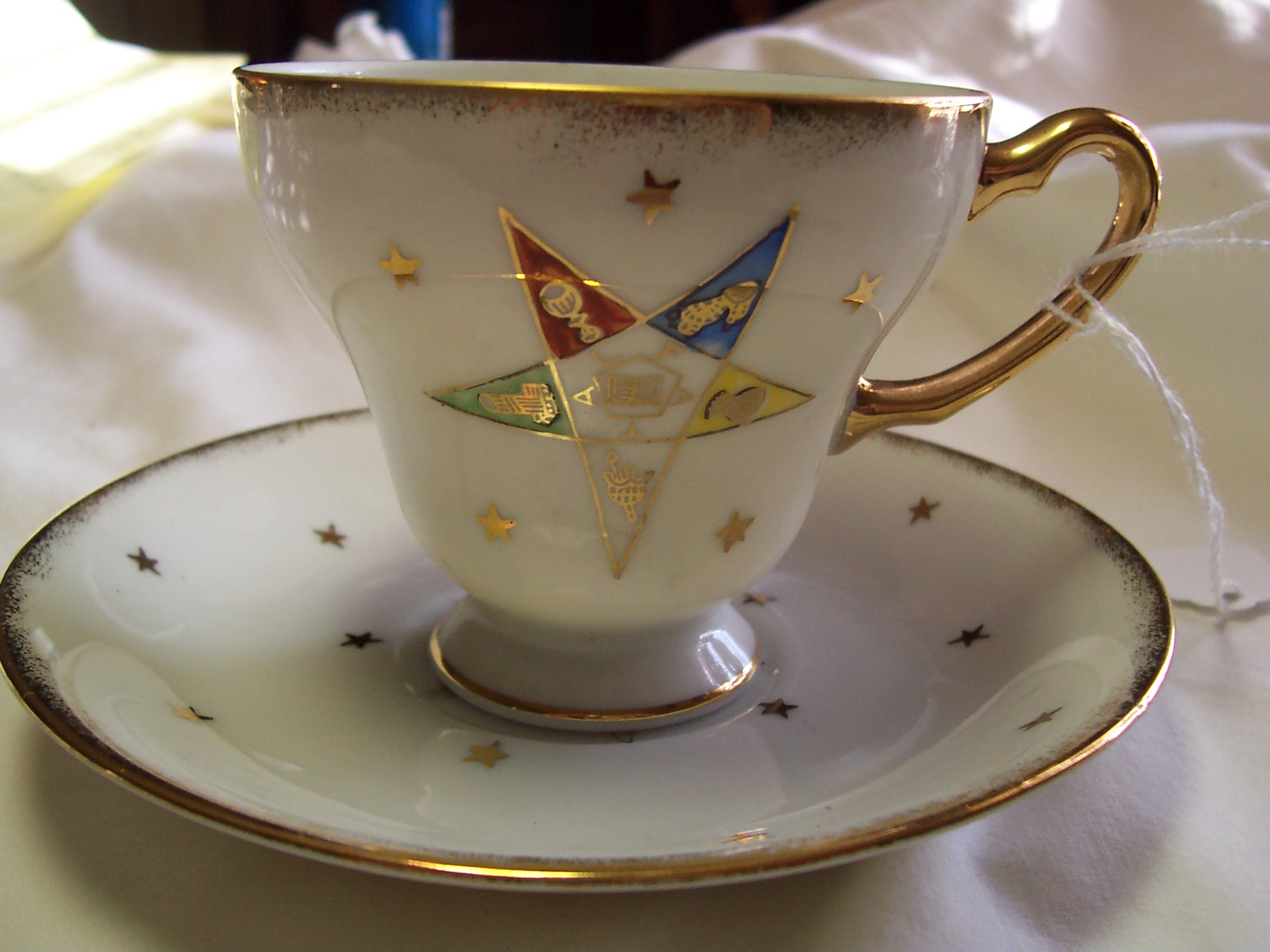 Eastern Star Cup and Saucer Set Norcrest