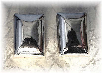 Taxco Mexico Sterling Silver Oblong Clip Earrings