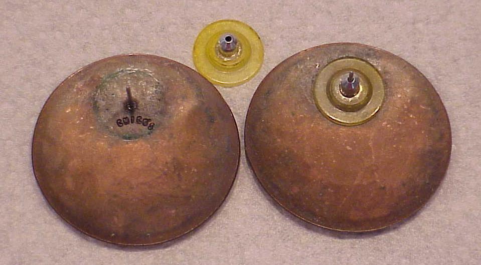 Copper Pierced Earrings With Stamped Designs Signed Chico'S