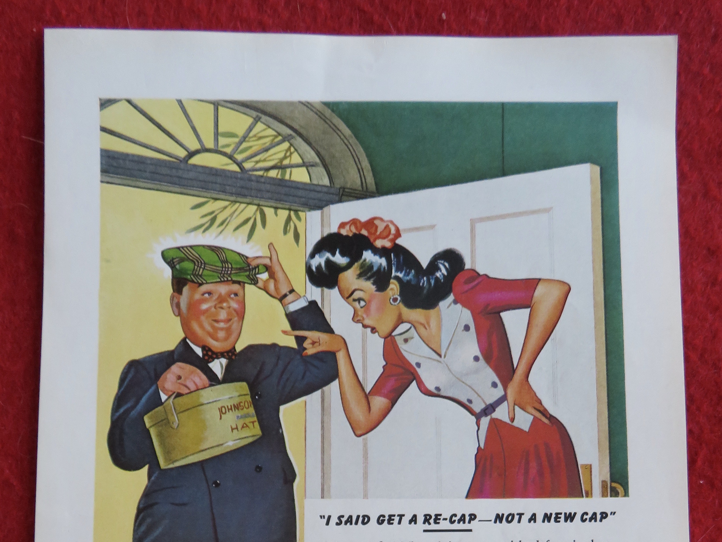 1944 General Tires with Lady Pointing To Hat Box