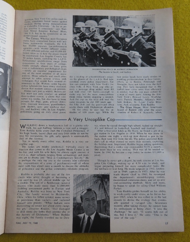 Time Magazine July 19, 1968 Los Angeles Chief Reddin