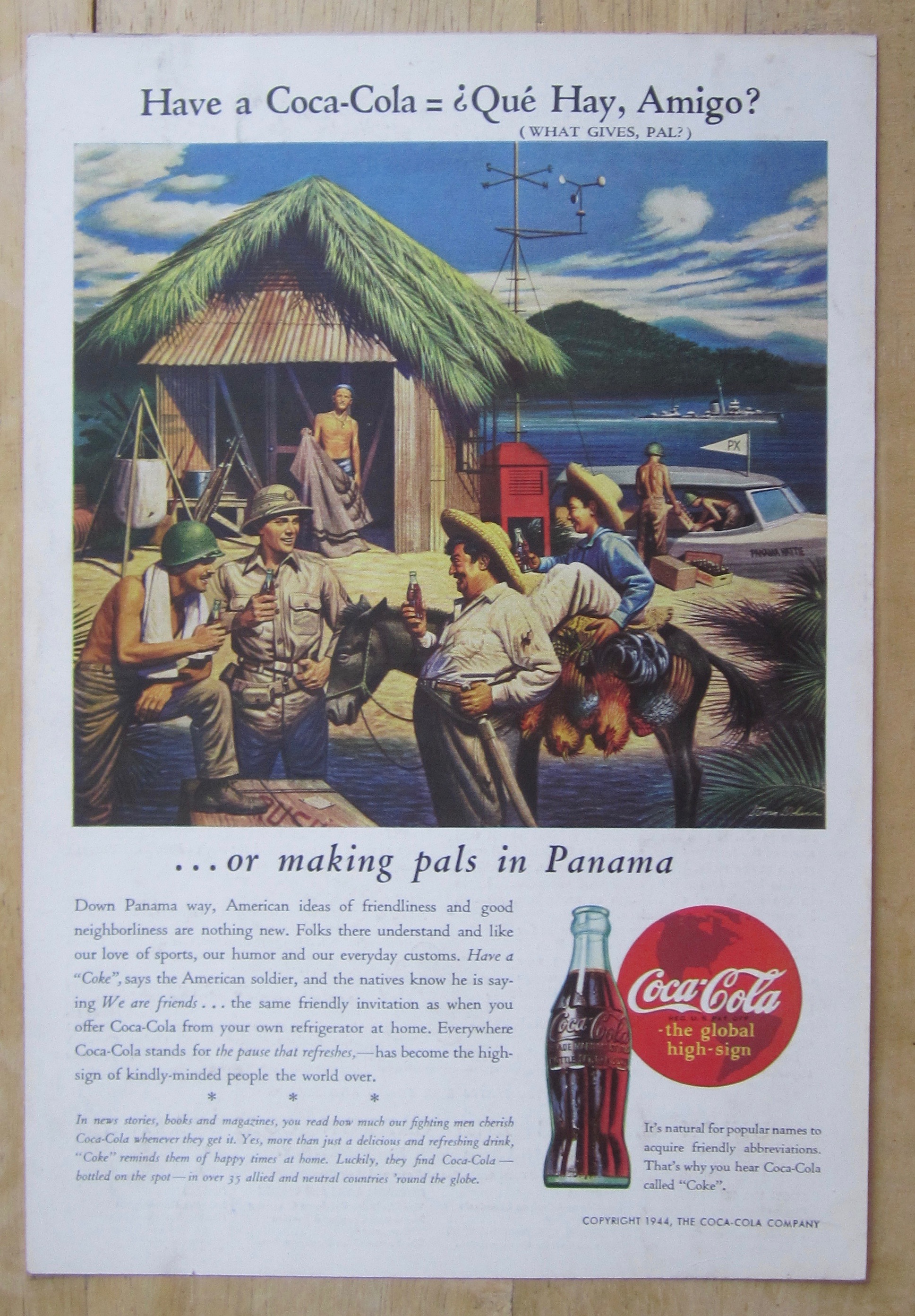 1944 Coca Cola (Coke) with Soldiers in Panama