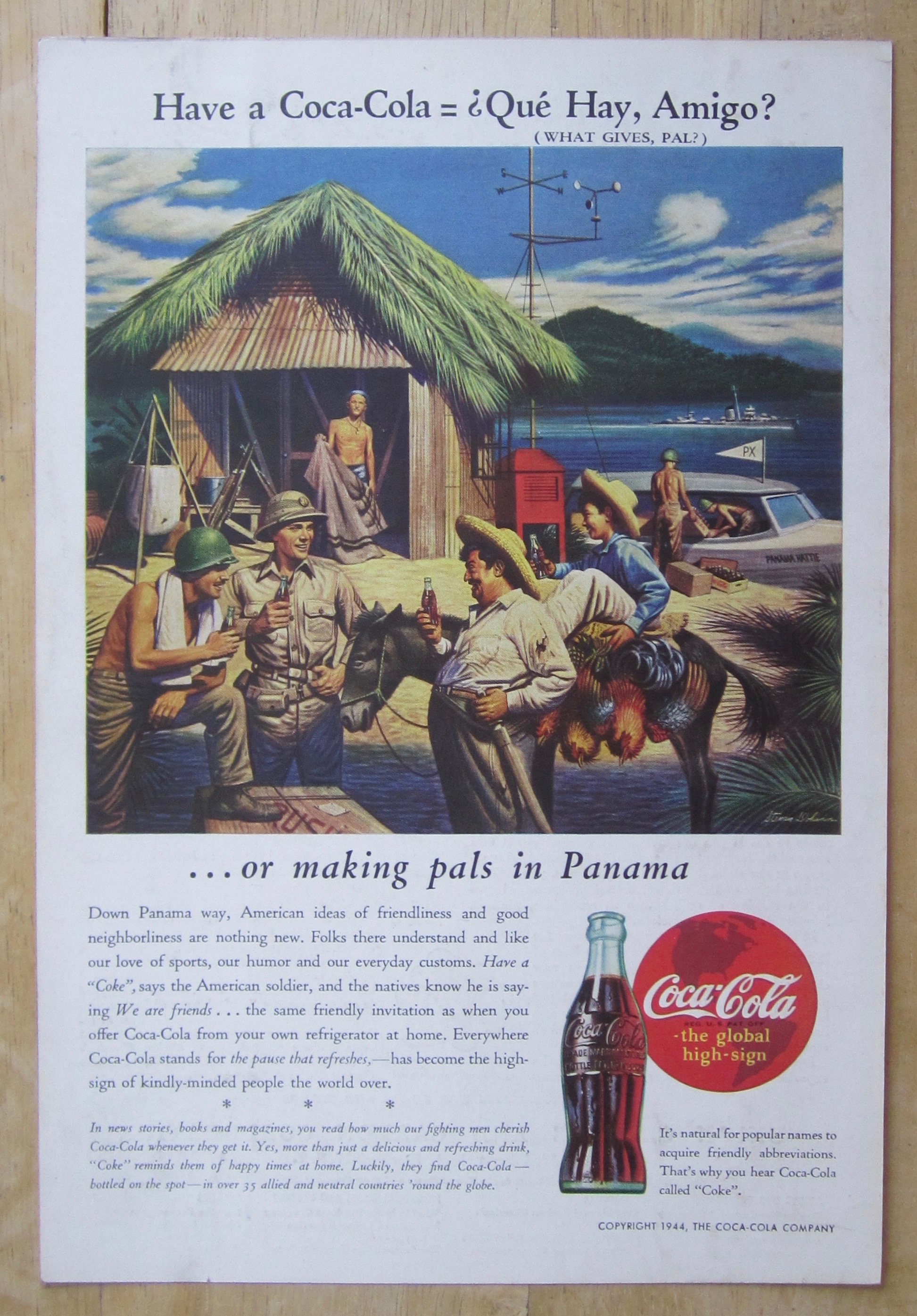 1944 Coca Cola (Coke) with Soldiers in Panama