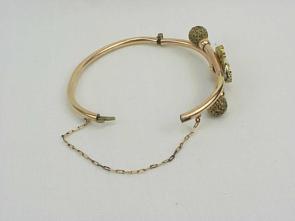 Antique Victorian Estruscan Revival Rose Gold Filled Bangle Bracelet