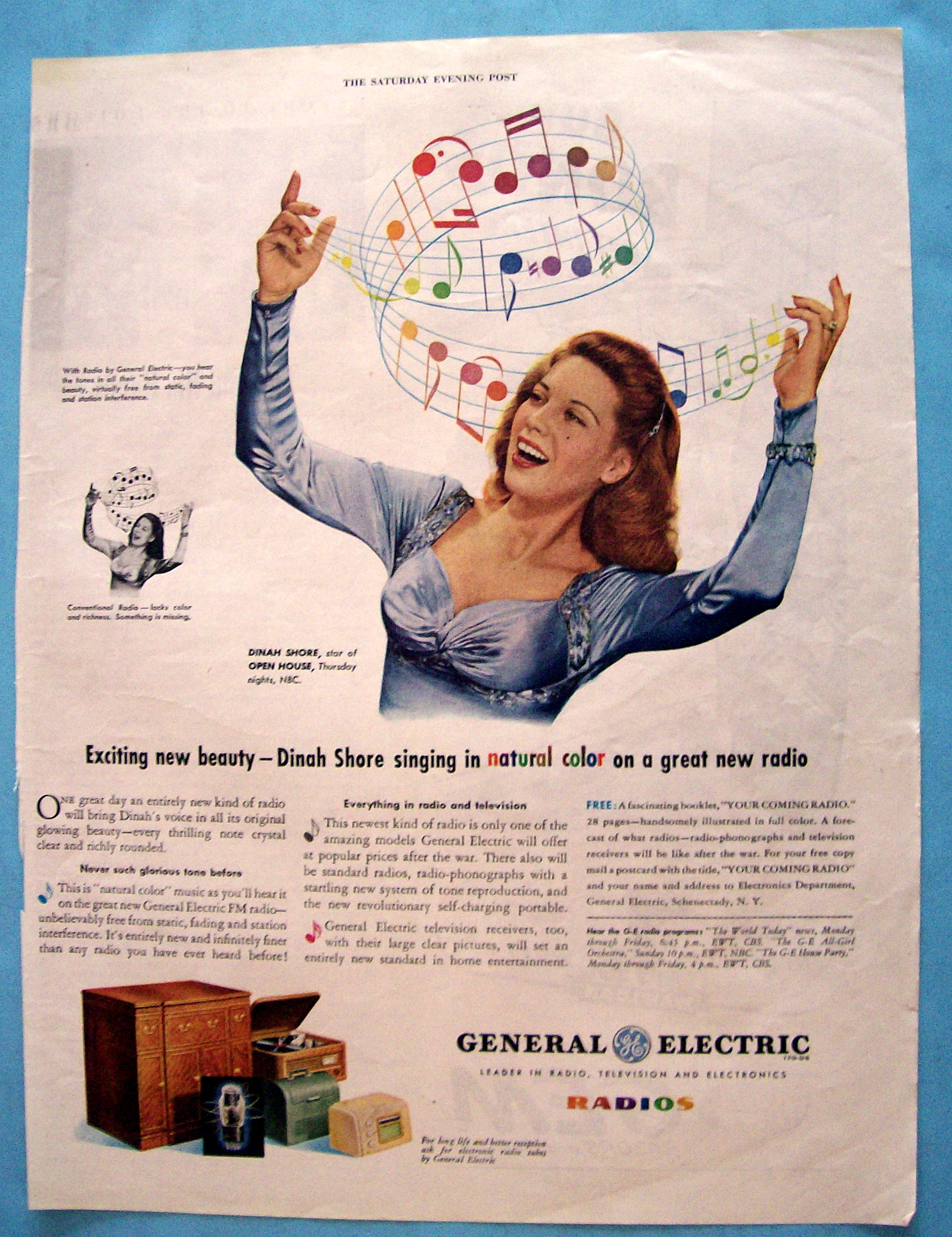 1945 General Electric Radio with Dinah Shore