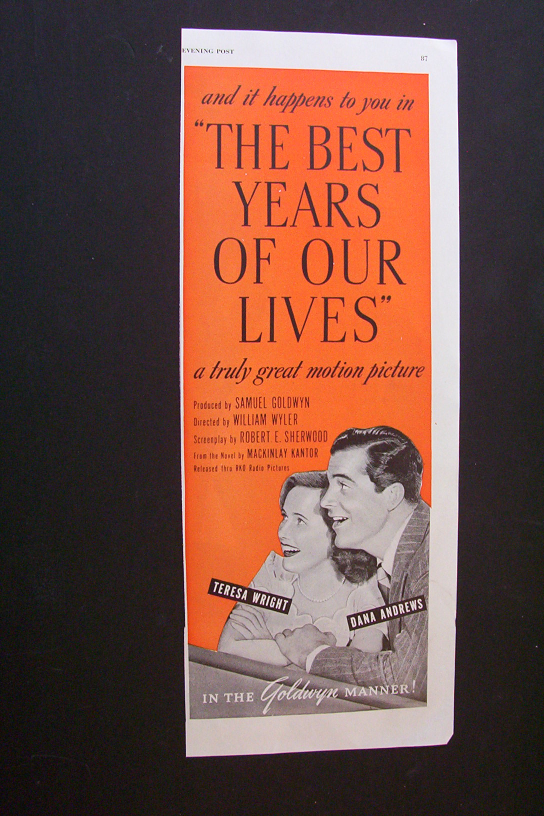 1946 2-Page Ad:  The Best  Years Of Our Lives