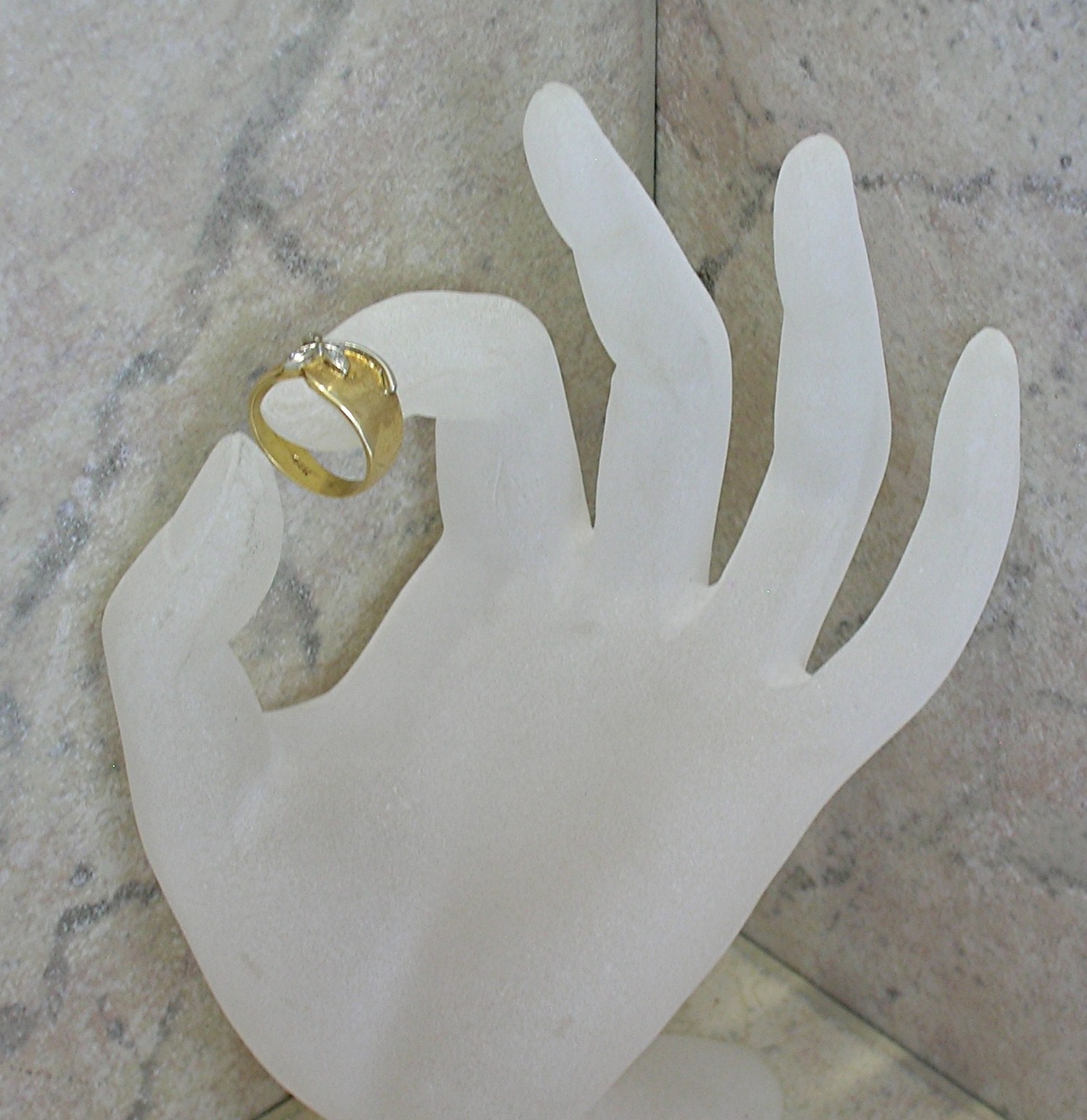 Diamond And 14K Gold Wedding Ring Signed Jason