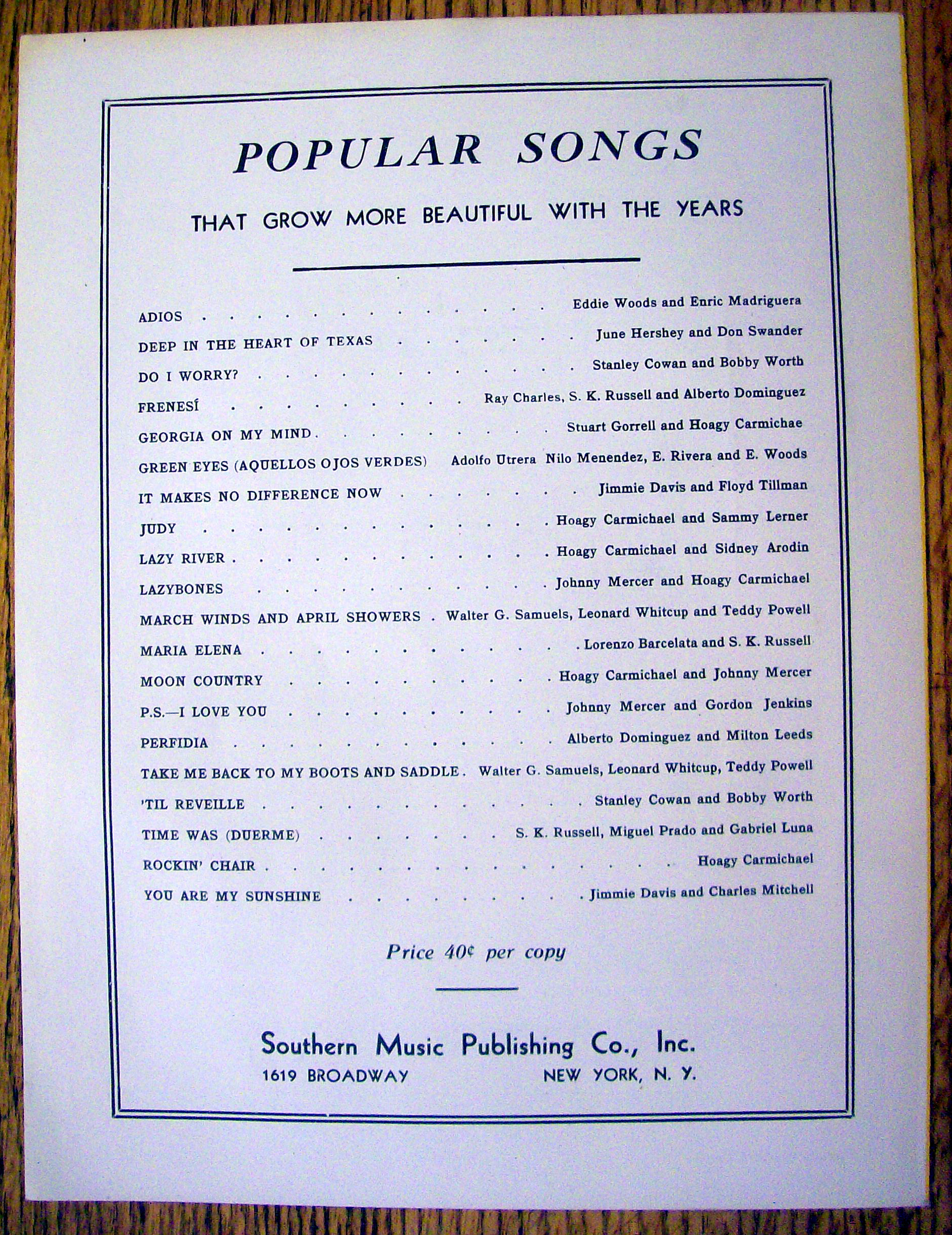 Sheet Music For 1943 The Rickety Rickshaw Man