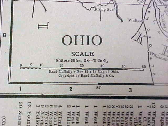 Antique Map Ohio Cincinnati Streets 1917 Rand McNally