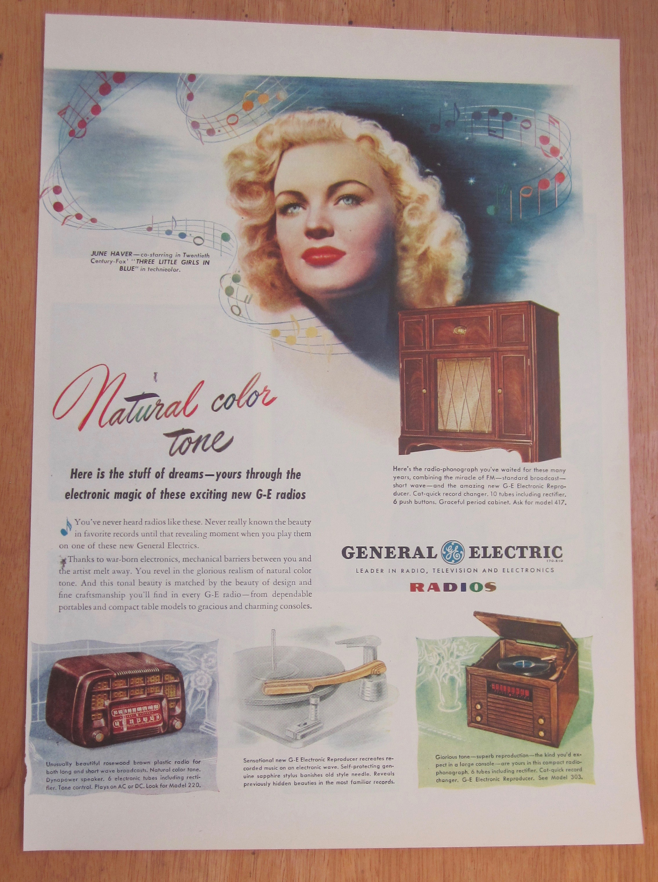 1946 General Electric Radio with June Haver