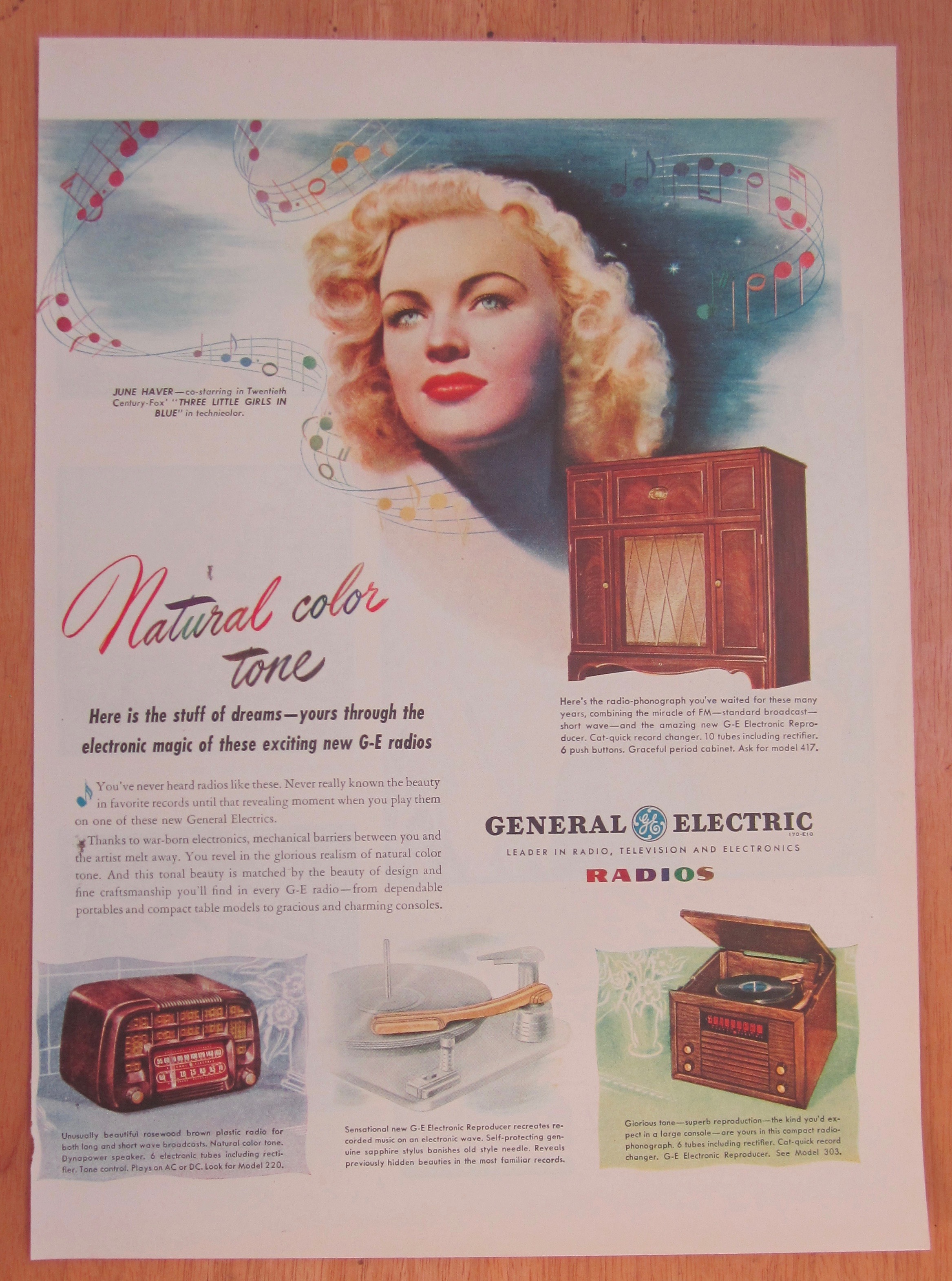 1946 General Electric Radio with June Haver