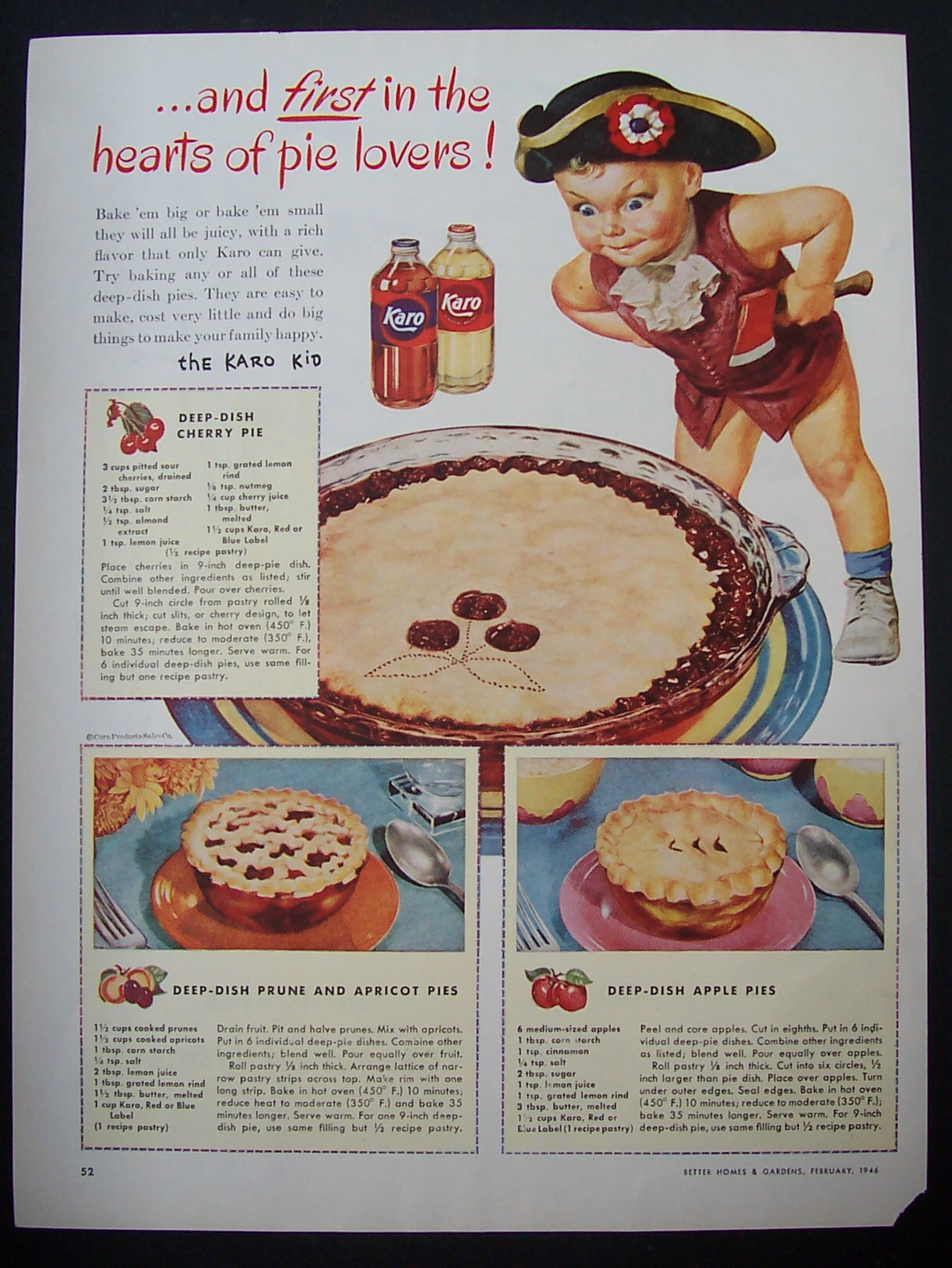 1946 Karo Syrup with the Karo Kid