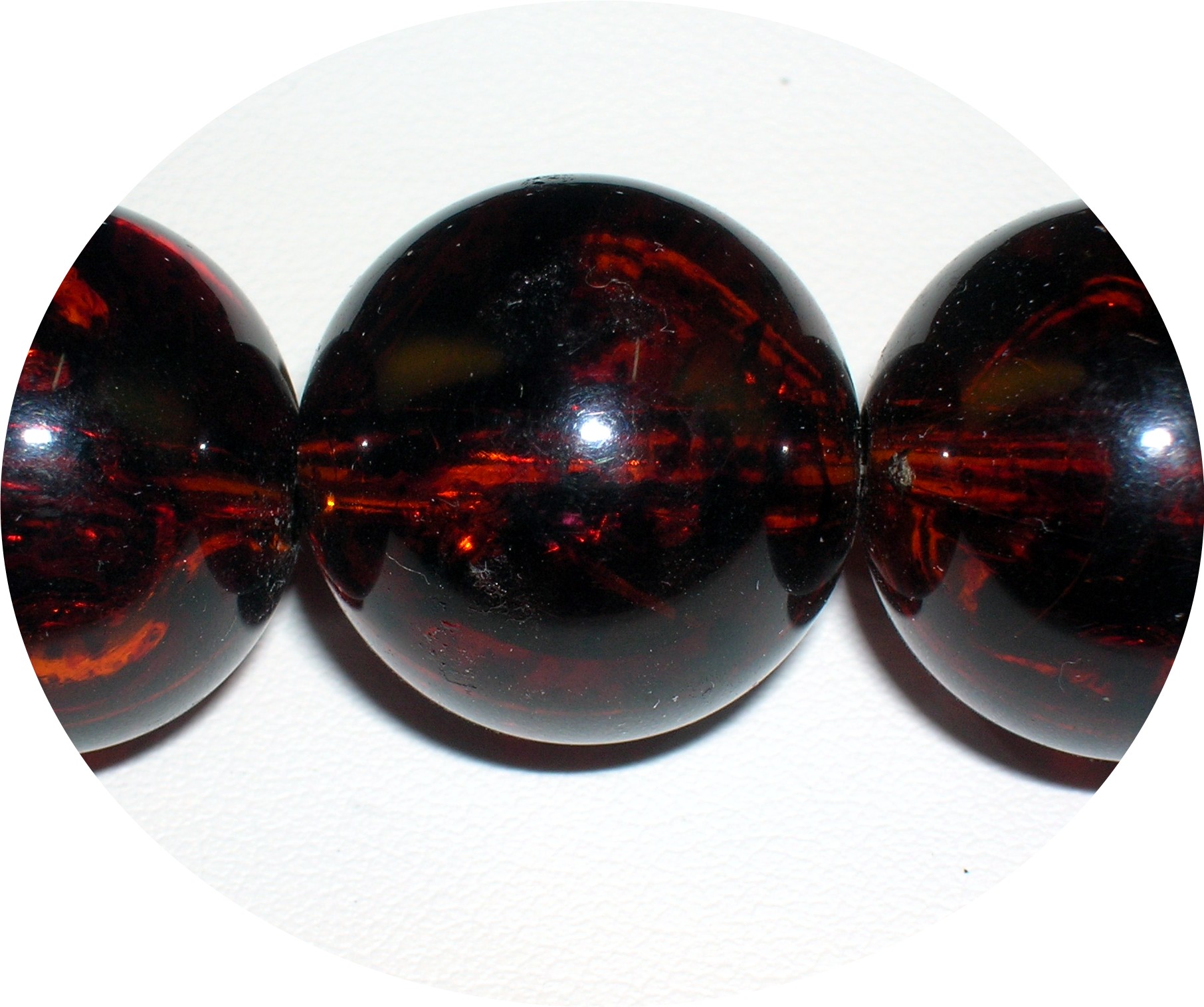Lucite Amber Color Bead Necklace