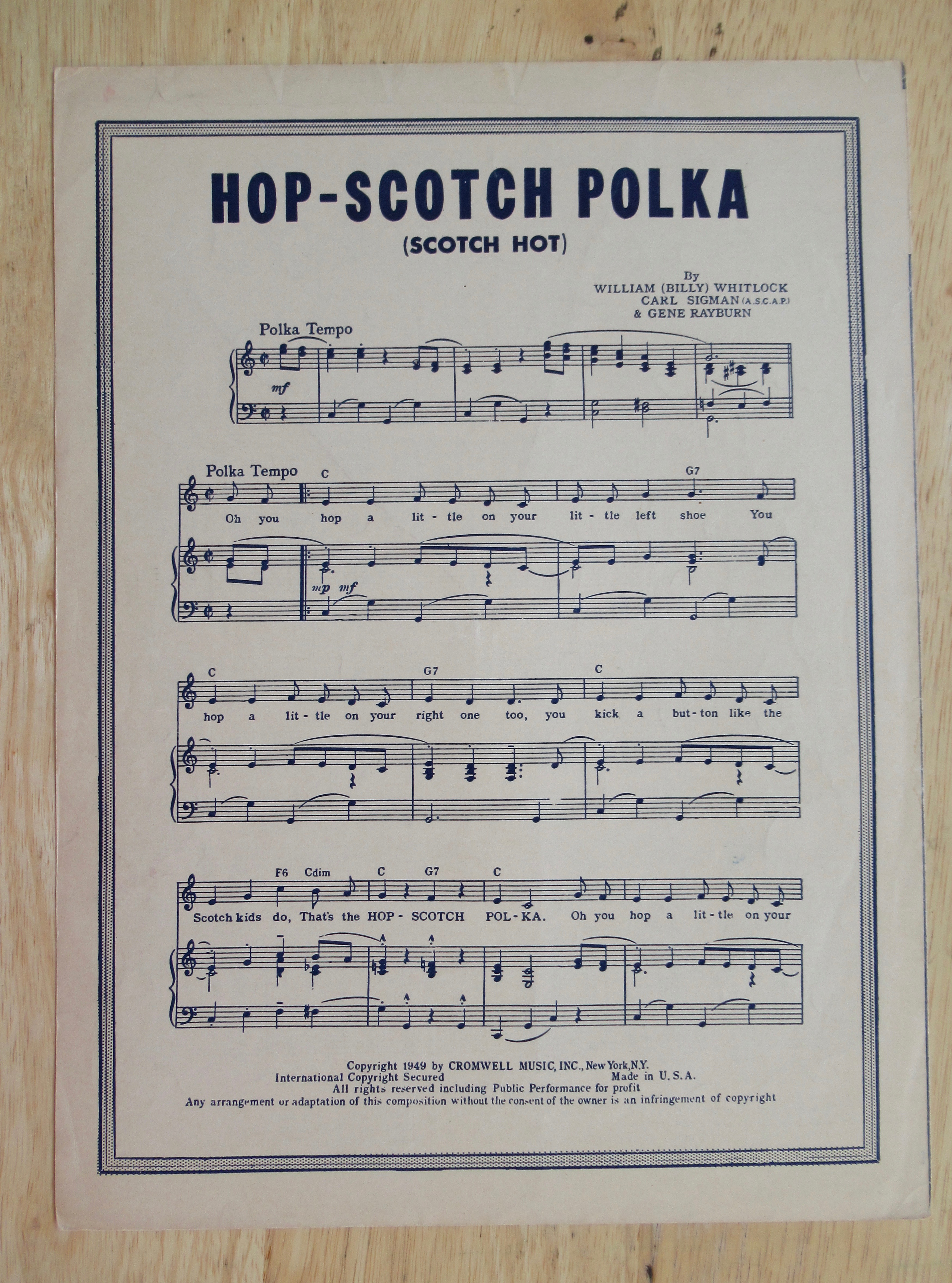 1950 Goodnight, Irene Sheet Music