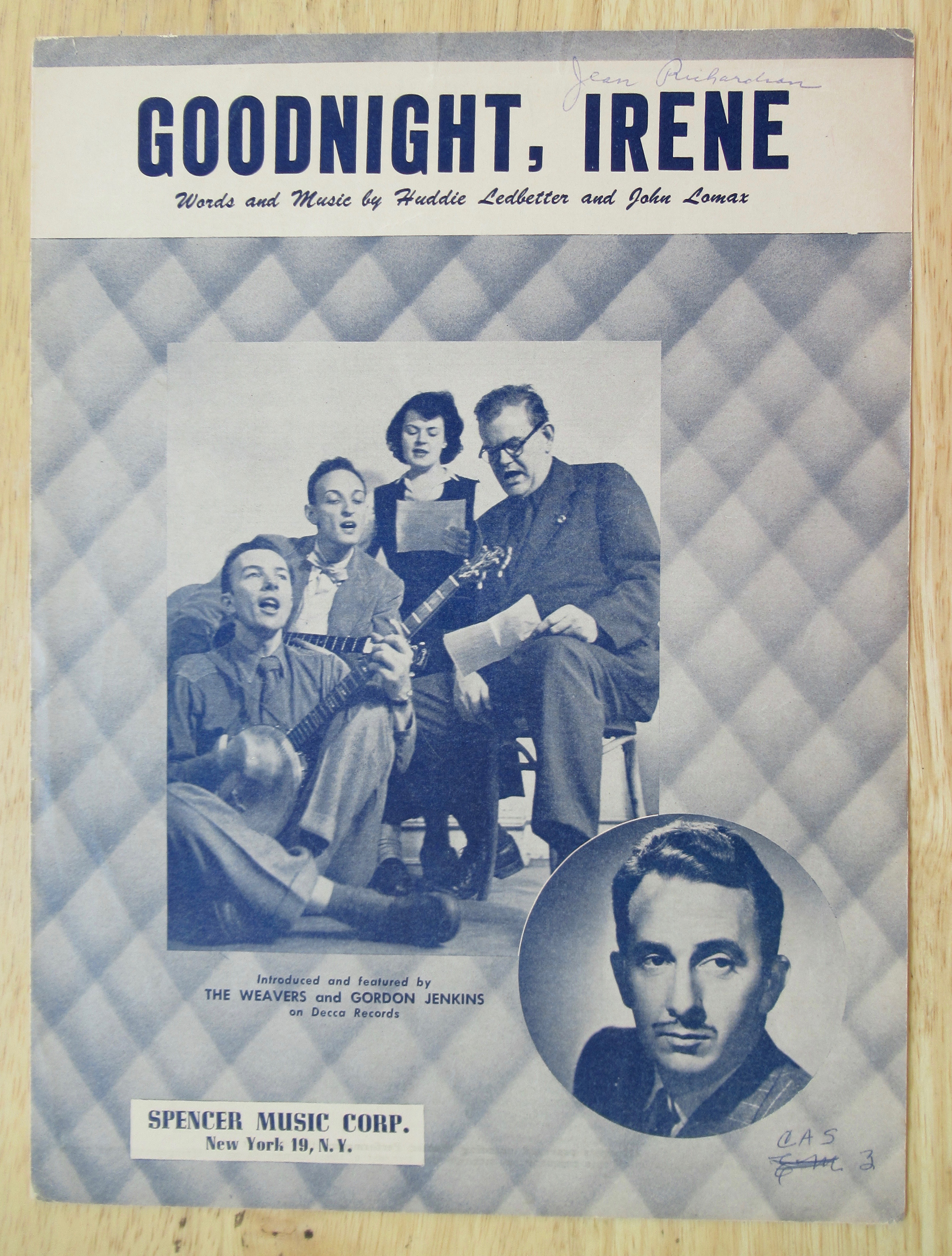 1950 Goodnight, Irene Sheet Music