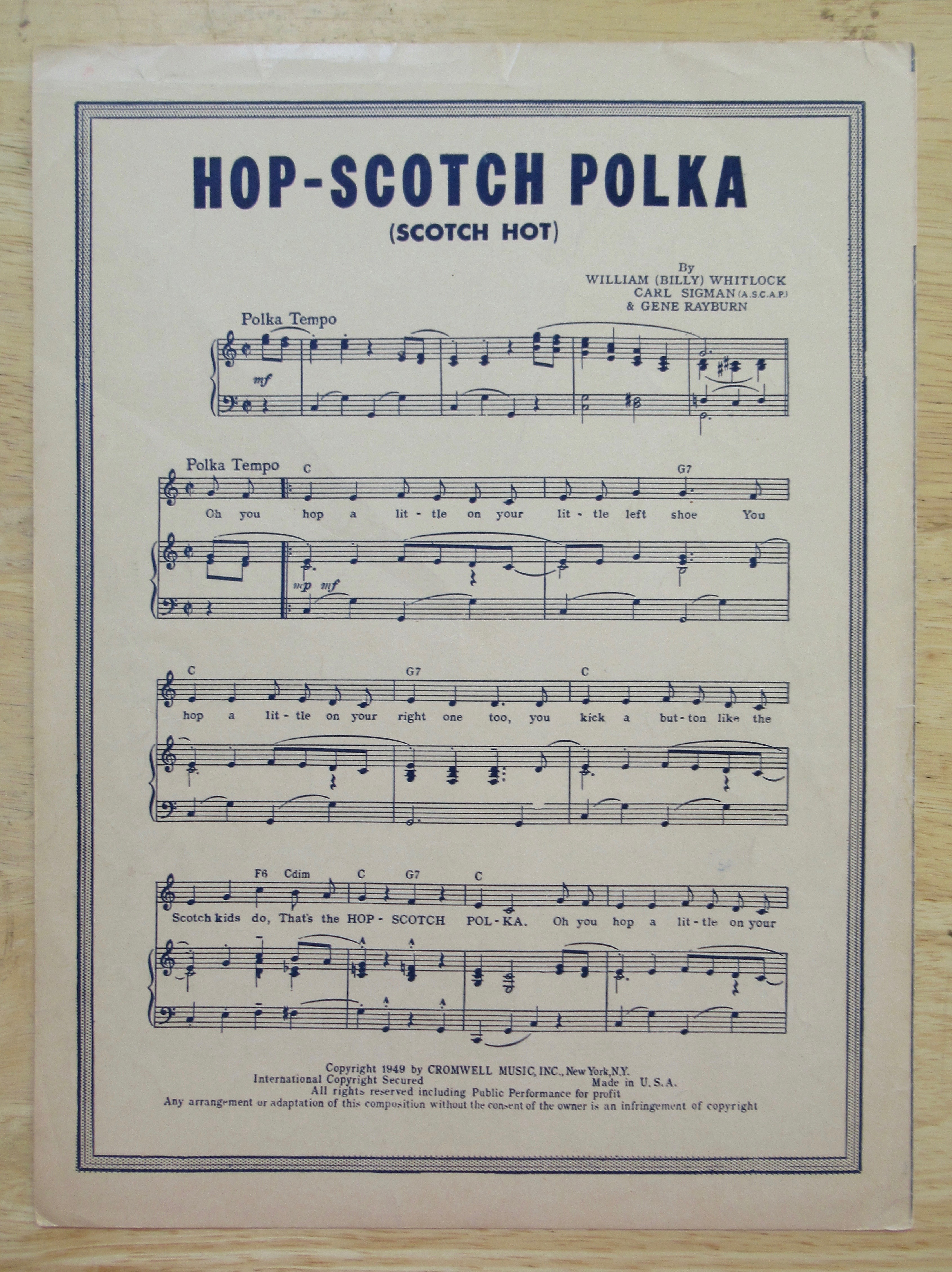1950 Goodnight, Irene Sheet Music