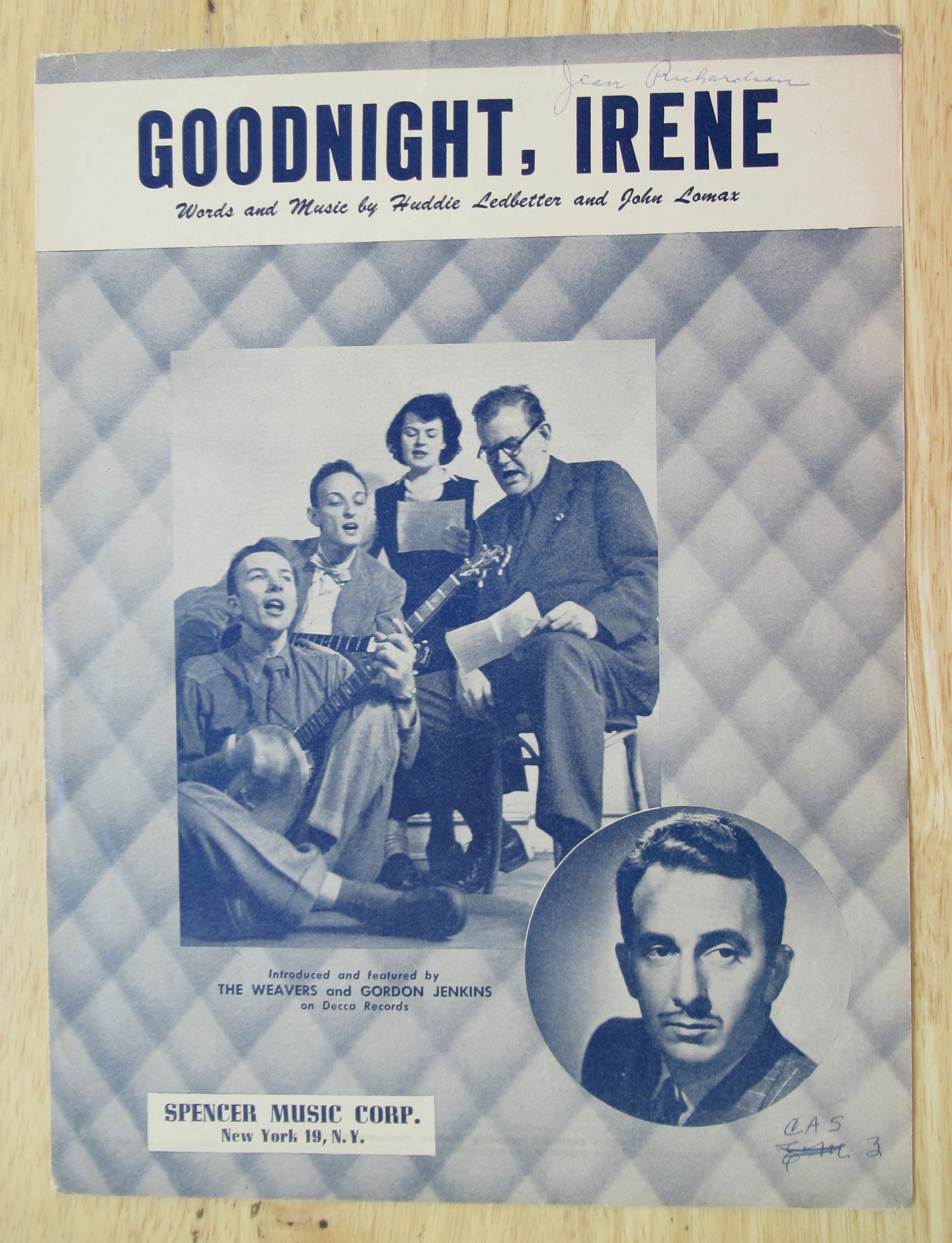 1950 Goodnight, Irene Sheet Music