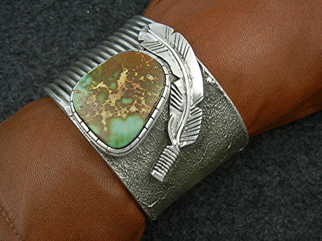 Navajo Sterling Silver Pilot Mountain Turquoise Cuff
