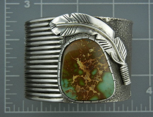 Navajo Sterling Silver Pilot Mountain Turquoise Cuff