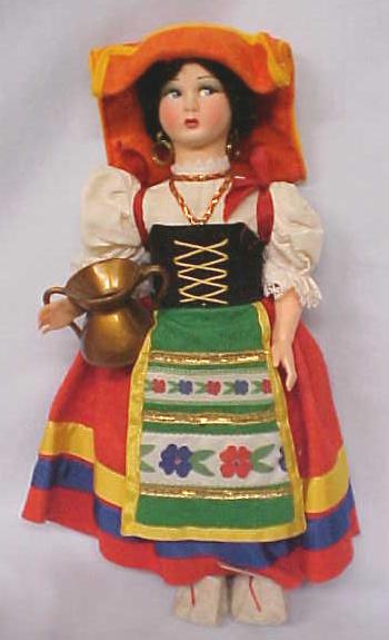 Doll Magis Roma Italy Felt Face 11 Inches Tall