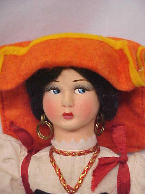 Doll Magis Roma Italy Felt Face 11 Inches Tall